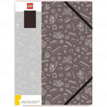 Книга для записей LEGO серая с черным кубиком (96 листов) 51668L Книга для записей LEGO серая с черным кубиком (96 листов) 51668L